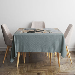 Arturo Schomburg Harlem Renaissance Tablecloth Beige Grey Vintage Torn Paper History Portrait