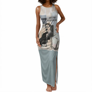 Arturo Schomburg Harlem Renaissance Tank Maxi Dress Beige Grey Vintage Torn Paper History Portrait