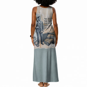 Arturo Schomburg Harlem Renaissance Tank Maxi Dress Beige Grey Vintage Torn Paper History Portrait