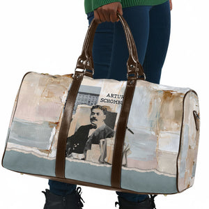 Arturo Schomburg Harlem Renaissance Travel Bag Beige Grey Vintage Torn Paper History Portrait