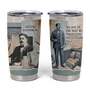 Arturo Schomburg Harlem Renaissance Tumbler Cup Beige Grey Vintage Torn Paper History Portrait