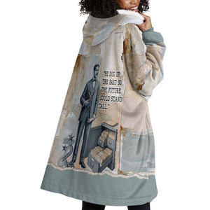 Arturo Schomburg Harlem Renaissance Wearable Blanket Hoodie Beige Grey Vintage Torn Paper History Portrait