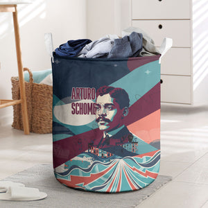 Arturo Schomburg Harlem Renaissance The Man Who Built A Library Laundry Basket Blue Red Retro Pop Art Vintage Books History Portrait