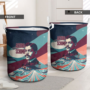 Arturo Schomburg Harlem Renaissance The Man Who Built A Library Laundry Basket Blue Red Retro Pop Art Vintage Books History Portrait