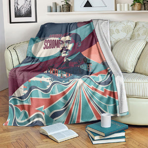 Arturo Schomburg Harlem Renaissance The Man Who Built A Library Blanket Blue Red Retro Pop Art Vintage Books History Portrait