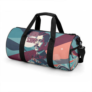 Arturo Schomburg Harlem Renaissance The Man Who Built A Library Duffle Bag Blue Red Retro Pop Art Vintage Books History Portrait