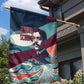Arturo Schomburg Harlem Renaissance The Man Who Built A Library Garden Flag Blue Red Retro Pop Art Vintage Books History Portrait
