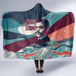 Arturo Schomburg Harlem Renaissance The Man Who Built A Library Hooded Blanket Blue Red Retro Pop Art Vintage Books History Portrait
