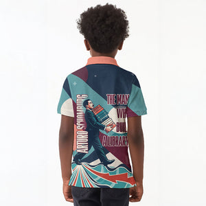 Arturo Schomburg Harlem Renaissance The Man Who Built A Library Kid Polo Shirt Blue Red Retro Pop Art Vintage Books History Portrait