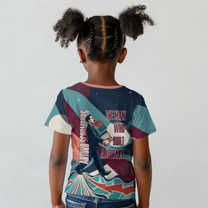 Arturo Schomburg Harlem Renaissance The Man Who Built A Library Kid T shirt Blue Red Retro Pop Art Vintage Books History Portrait