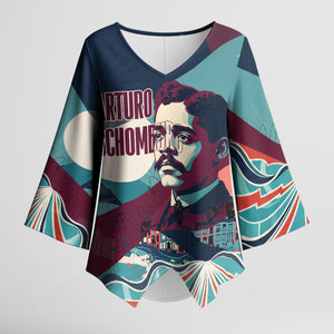 Arturo Schomburg Harlem Renaissance The Man Who Built A Library Kimono Sleeve Blouse Blue Red Retro Pop Art Vintage Books History Portrait
