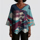 Arturo Schomburg Harlem Renaissance The Man Who Built A Library Kimono Sleeve Blouse Blue Red Retro Pop Art Vintage Books History Portrait