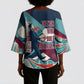 Arturo Schomburg Harlem Renaissance The Man Who Built A Library Kimono Sleeve Blouse Blue Red Retro Pop Art Vintage Books History Portrait