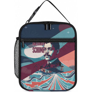 Arturo Schomburg Harlem Renaissance The Man Who Built A Library Lunch Bag Blue Red Retro Pop Art Vintage Books History Portrait