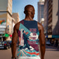 Arturo Schomburg Harlem Renaissance The Man Who Built A Library Men Tank Top Blue Red Retro Pop Art Vintage Books History Portrait