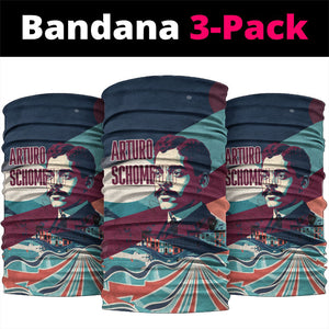 Arturo Schomburg Harlem Renaissance The Man Who Built A Library Neck Gaiter Blue Red Retro Pop Art Vintage Books History Portrait