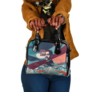 Arturo Schomburg Harlem Renaissance The Man Who Built A Library Shoulder Handbag Blue Red Retro Pop Art Vintage Books History Portrait