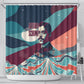 Arturo Schomburg Harlem Renaissance The Man Who Built A Library Shower Curtain Blue Red Retro Pop Art Vintage Books History Portrait