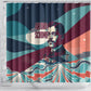 Arturo Schomburg Harlem Renaissance The Man Who Built A Library Shower Curtain Blue Red Retro Pop Art Vintage Books History Portrait