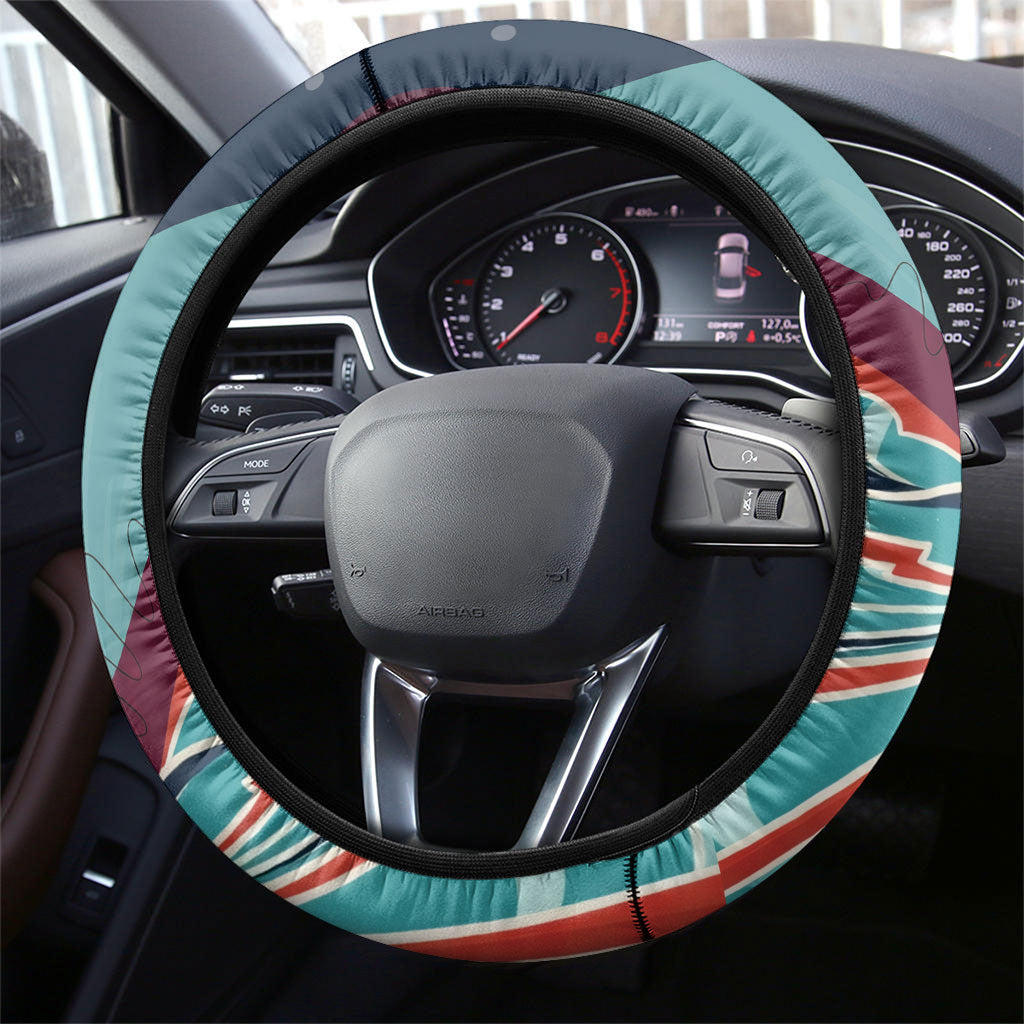 Arturo Schomburg Harlem Renaissance The Man Who Built A Library Steering Wheel Cover Blue Red Retro Pop Art Vintage Books History Portrait