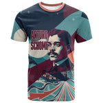 Arturo Schomburg Harlem Renaissance The Man Who Built A Library T shirt Blue Red Retro Pop Art Vintage Books History Portrait