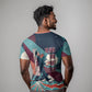 Arturo Schomburg Harlem Renaissance The Man Who Built A Library T shirt Blue Red Retro Pop Art Vintage Books History Portrait
