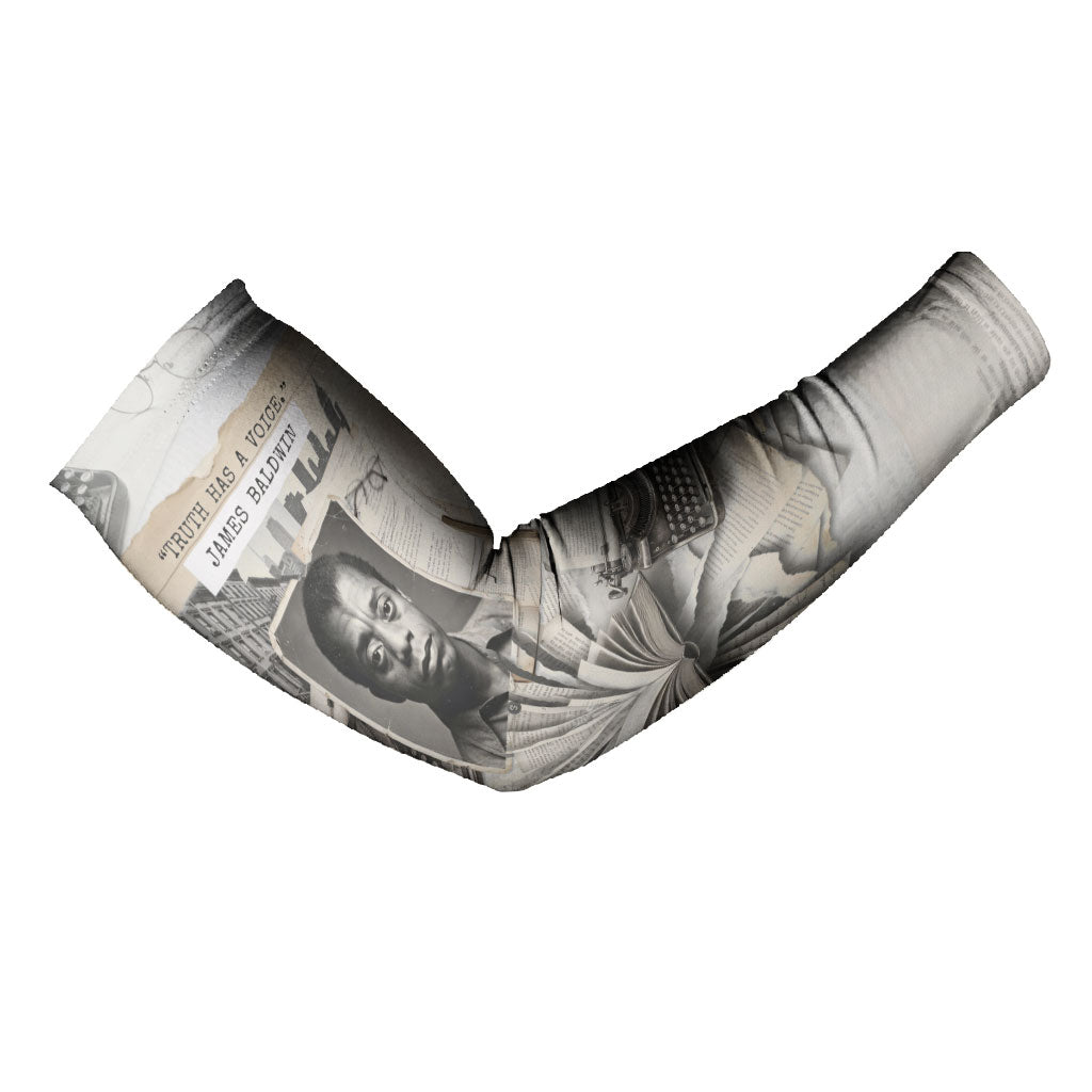 James Baldwin Truth Has A Voice Arm Sleeves Vintage Newspaper Collage Book Writer