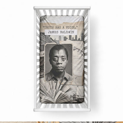 James Baldwin Truth Has A Voice Baby Bed Cover Vintage Newspaper Collage Book Writer