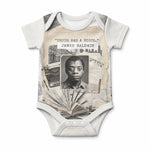 James Baldwin Truth Has A Voice Baby Onesie Vintage Newspaper Collage Book Writer