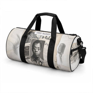 James Baldwin Truth Has A Voice Duffle Bag Vintage Newspaper Collage Book Writer