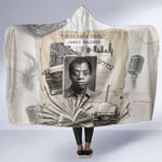 James Baldwin Truth Has A Voice Hooded Blanket Vintage Newspaper Collage Book Writer