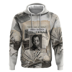 James Baldwin Truth Has A Voice Hoodie Vintage Newspaper Collage Book Writer