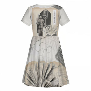 James Baldwin Truth Has A Voice Kid Short Sleeve Dress Vintage Newspaper Collage Book Writer