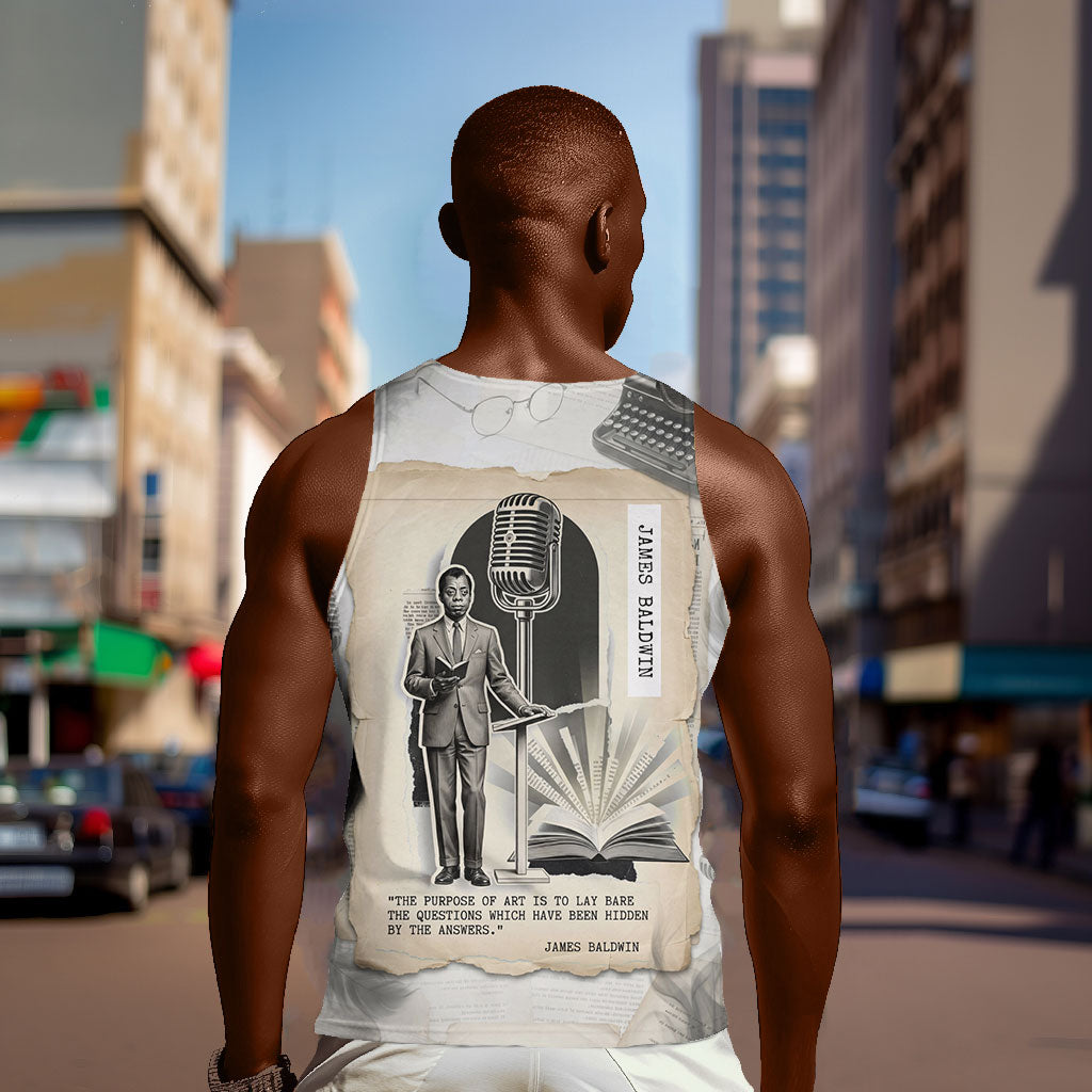 James Baldwin Truth Has A Voice Men Tank Top Vintage Newspaper Collage Book Writer