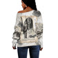 James Baldwin Truth Has A Voice Off Shoulder Sweater Vintage Newspaper Collage Book Writer
