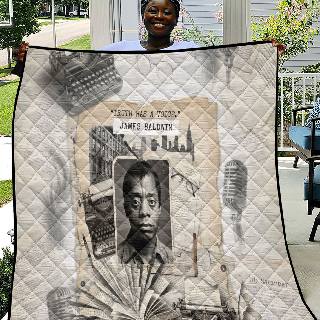 James Baldwin Truth Has A Voice Quilt Vintage Newspaper Collage Book Writer