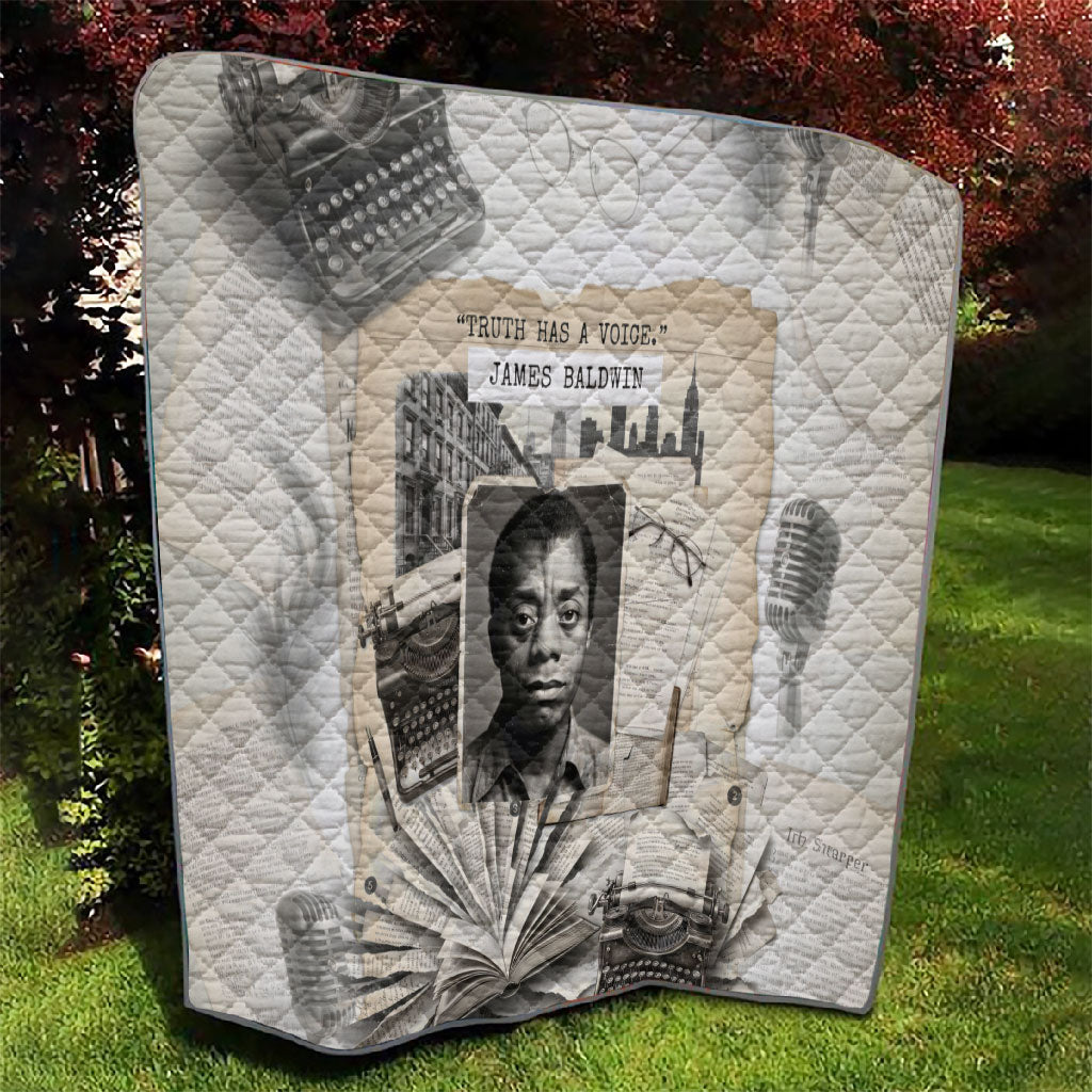 James Baldwin Truth Has A Voice Quilt Vintage Newspaper Collage Book Writer