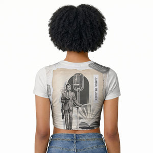 James Baldwin Truth Has A Voice Raglan Cropped T shirt Vintage Newspaper Collage Book Writer