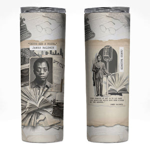 James Baldwin Truth Has A Voice Skinny Tumbler Vintage Newspaper Collage Book Writer