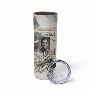 James Baldwin Truth Has A Voice Skinny Tumbler Vintage Newspaper Collage Book Writer