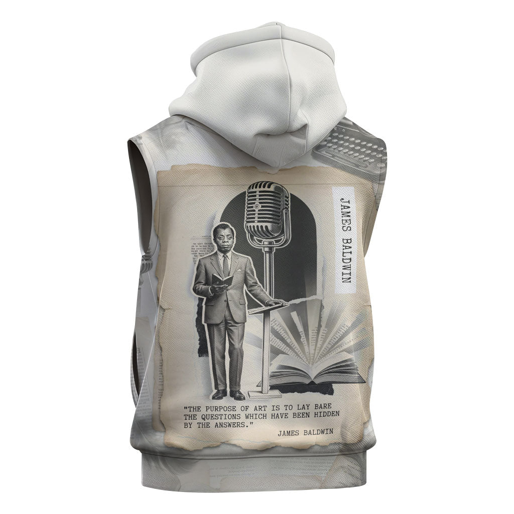 James Baldwin Truth Has A Voice Sleeveless Hoodie Vintage Newspaper Collage Book Writer
