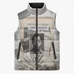 James Baldwin Truth Has A Voice Sleeveless Puffer Jacket Vintage Newspaper Collage Book Writer
