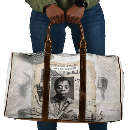James Baldwin Truth Has A Voice Travel Bag Vintage Newspaper Collage Book Writer