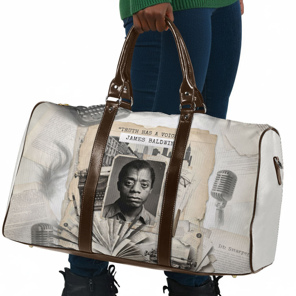 James Baldwin Truth Has A Voice Travel Bag Vintage Newspaper Collage Book Writer
