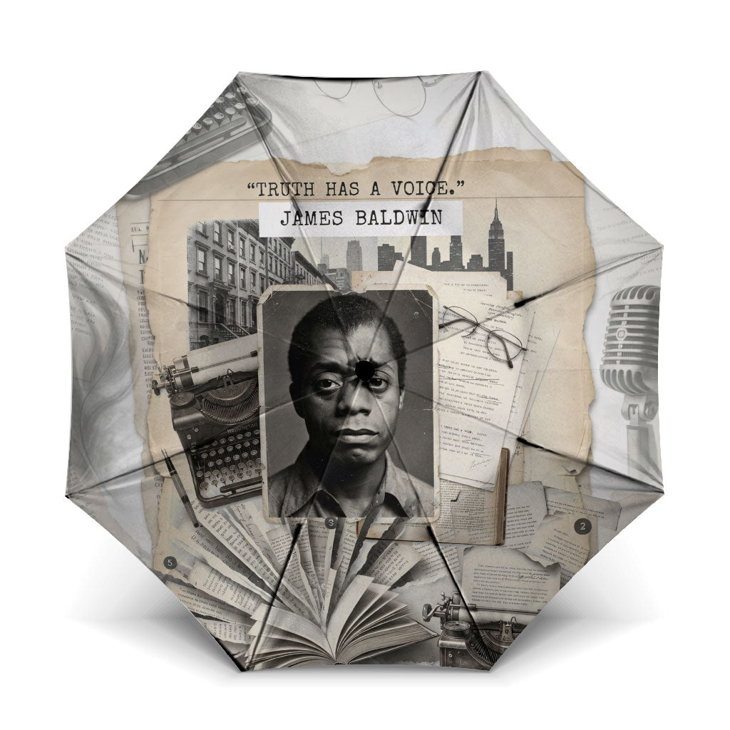 James Baldwin Truth Has A Voice Umbrella Vintage Newspaper Collage Book Writer