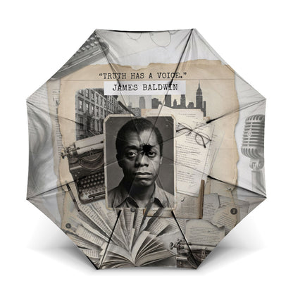 James Baldwin Truth Has A Voice Umbrella Vintage Newspaper Collage Book Writer