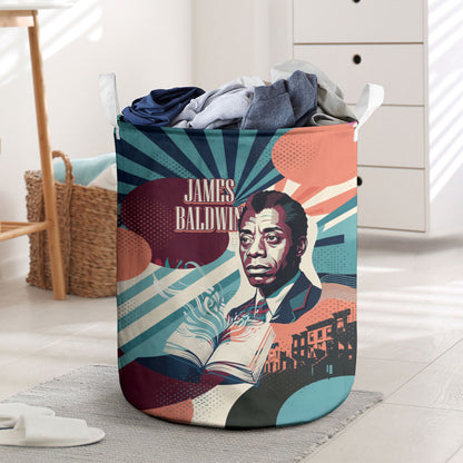 James Baldwin Let The Truth Stand Tall Laundry Basket Retro Pop Art Vintage Book Writer Portrait