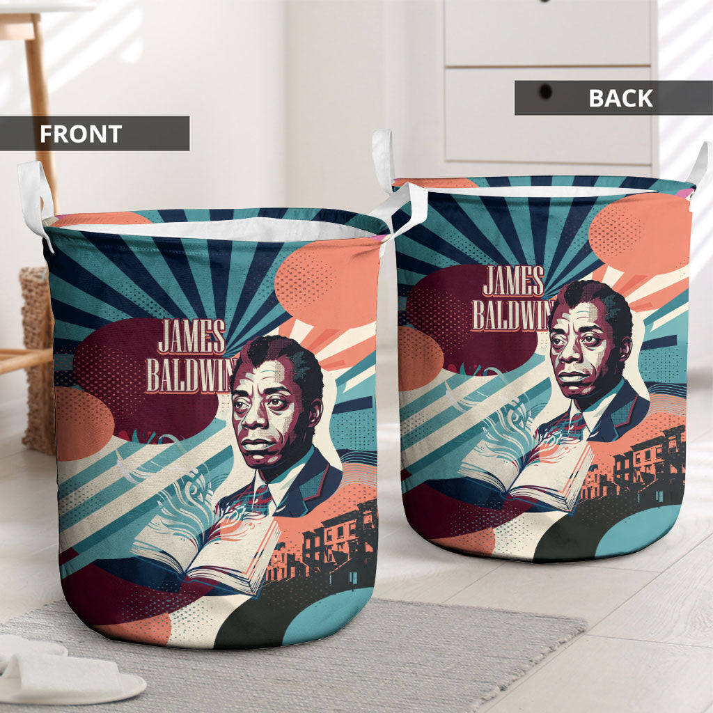 James Baldwin Let The Truth Stand Tall Laundry Basket Retro Pop Art Vintage Book Writer Portrait