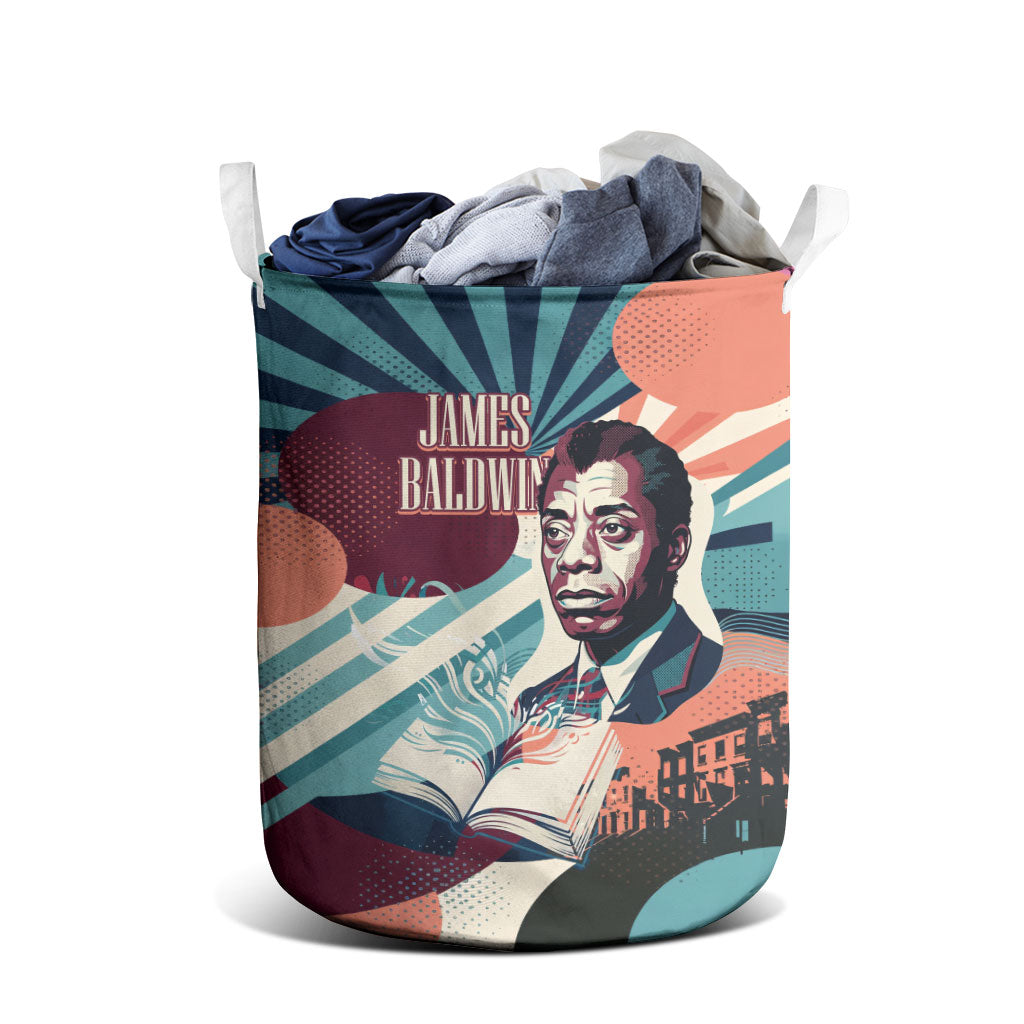 James Baldwin Let The Truth Stand Tall Laundry Basket Retro Pop Art Vintage Book Writer Portrait