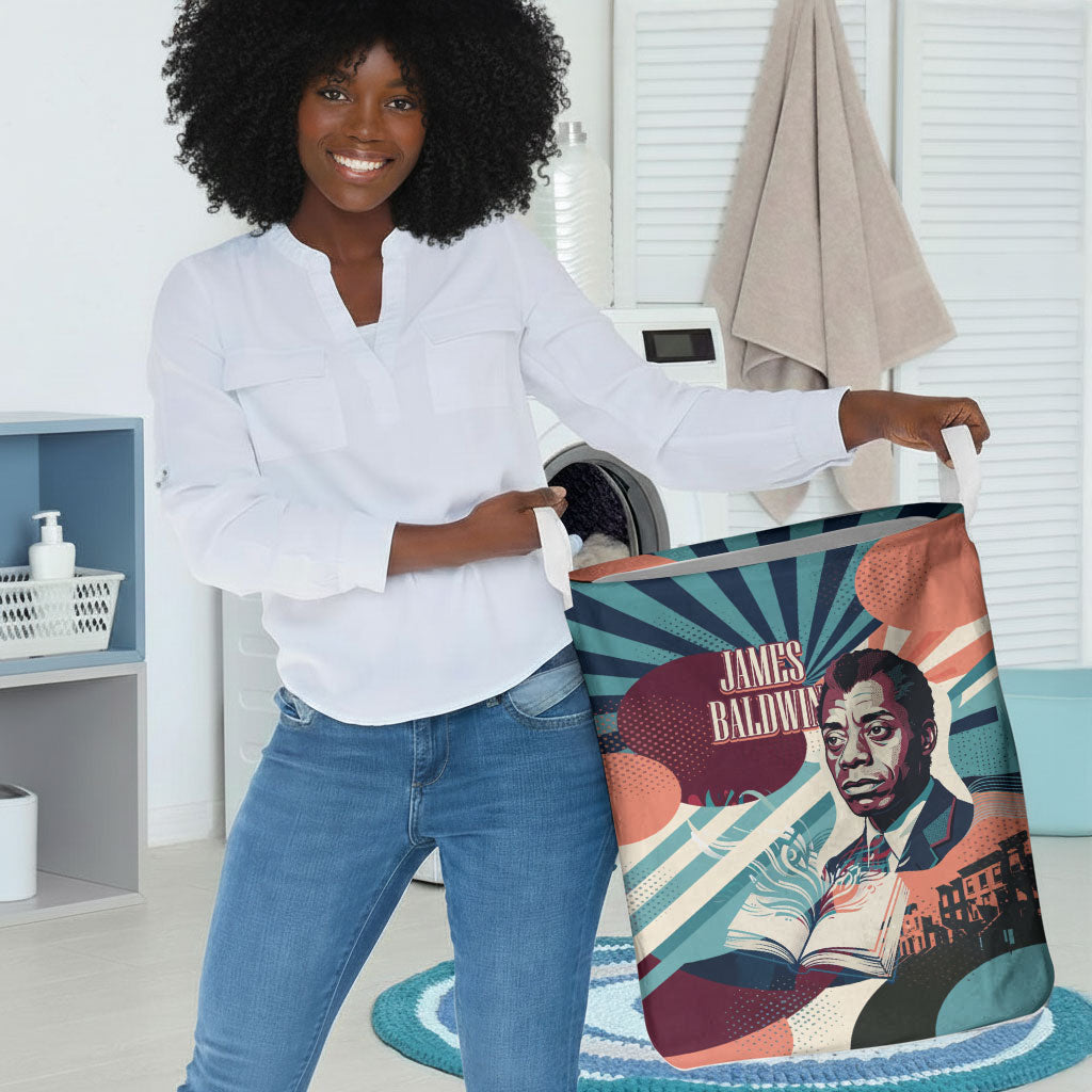 James Baldwin Let The Truth Stand Tall Laundry Basket Retro Pop Art Vintage Book Writer Portrait